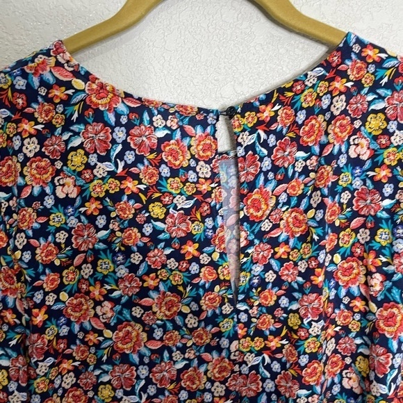 Old Navy Ditzy Floral Bow Tie Sleeve Shift Dress Medium Tall - Picture 4 of 7